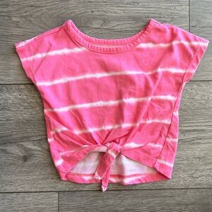 The Children’s Place Baby Girl Short Sleeve T-Shirt Tie-Dye Knotted Tie Front